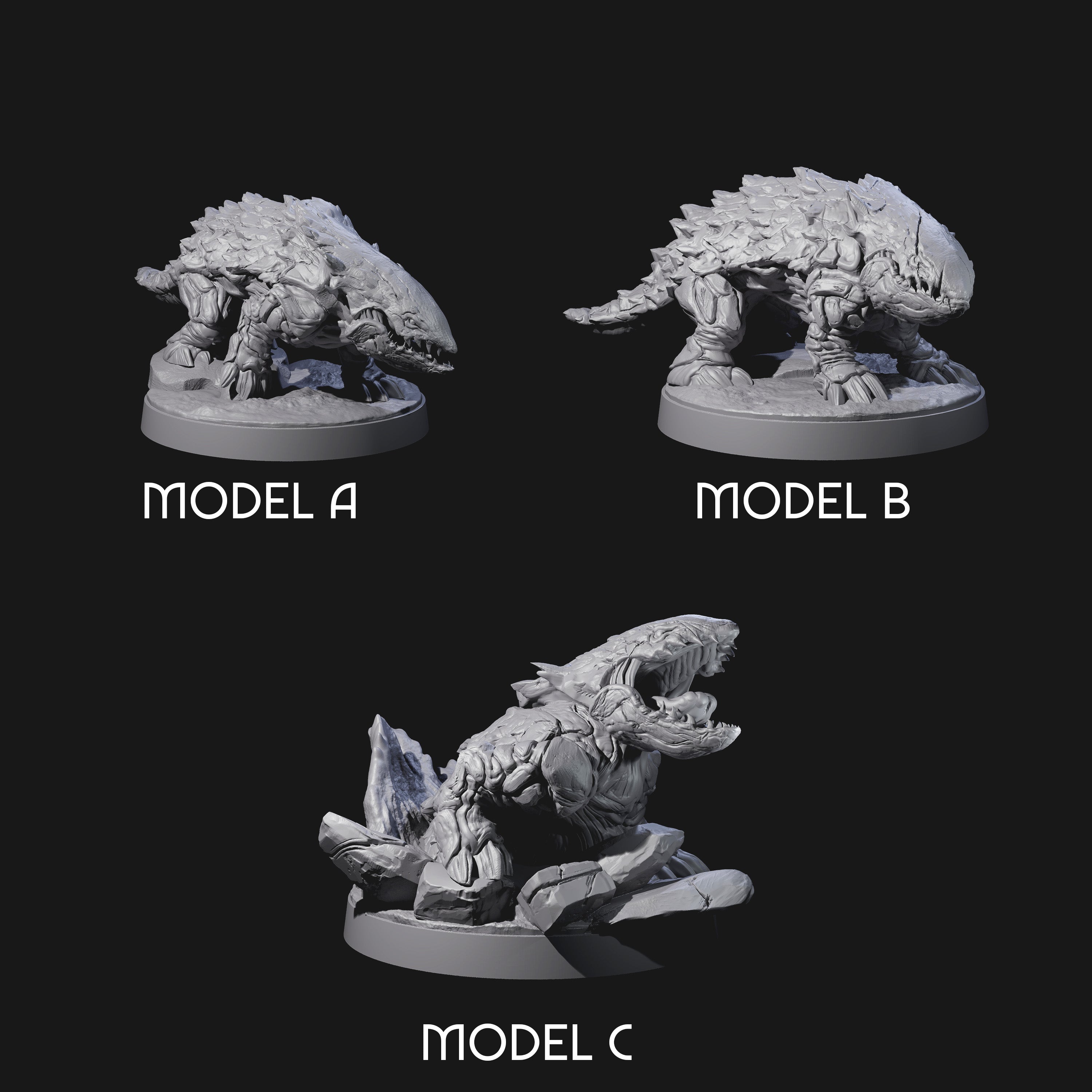Predatory Bulette Hunters Miniature for Dungeons and Dragons, Pathfinder or other TTRPGs