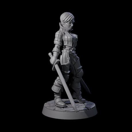 Prepared Duel Sword Fighter Miniature for Dungeons and Dragons, Pathfinder or other TTRPGs