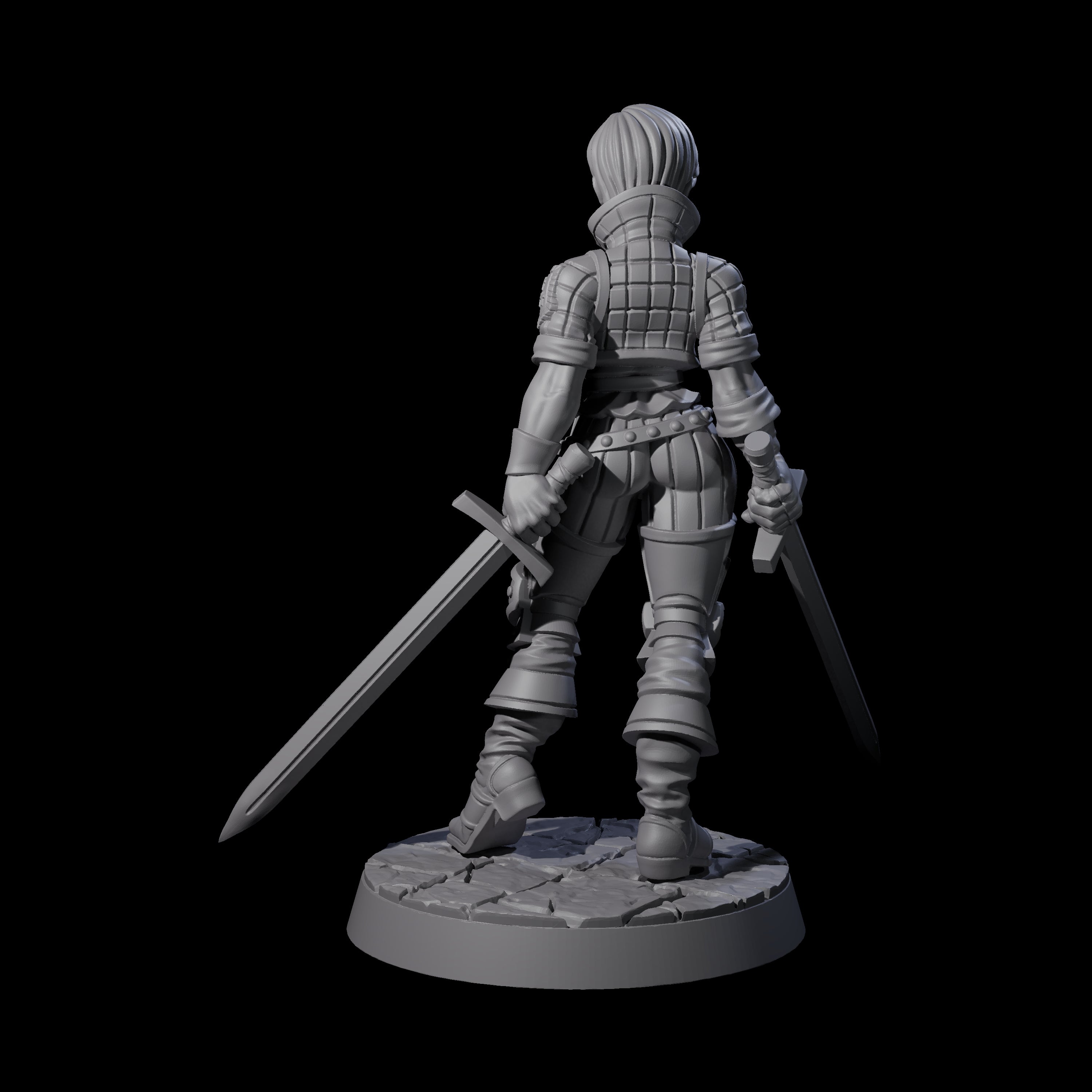 Prepared Duel Sword Fighter Miniature for Dungeons and Dragons, Pathfinder or other TTRPGs