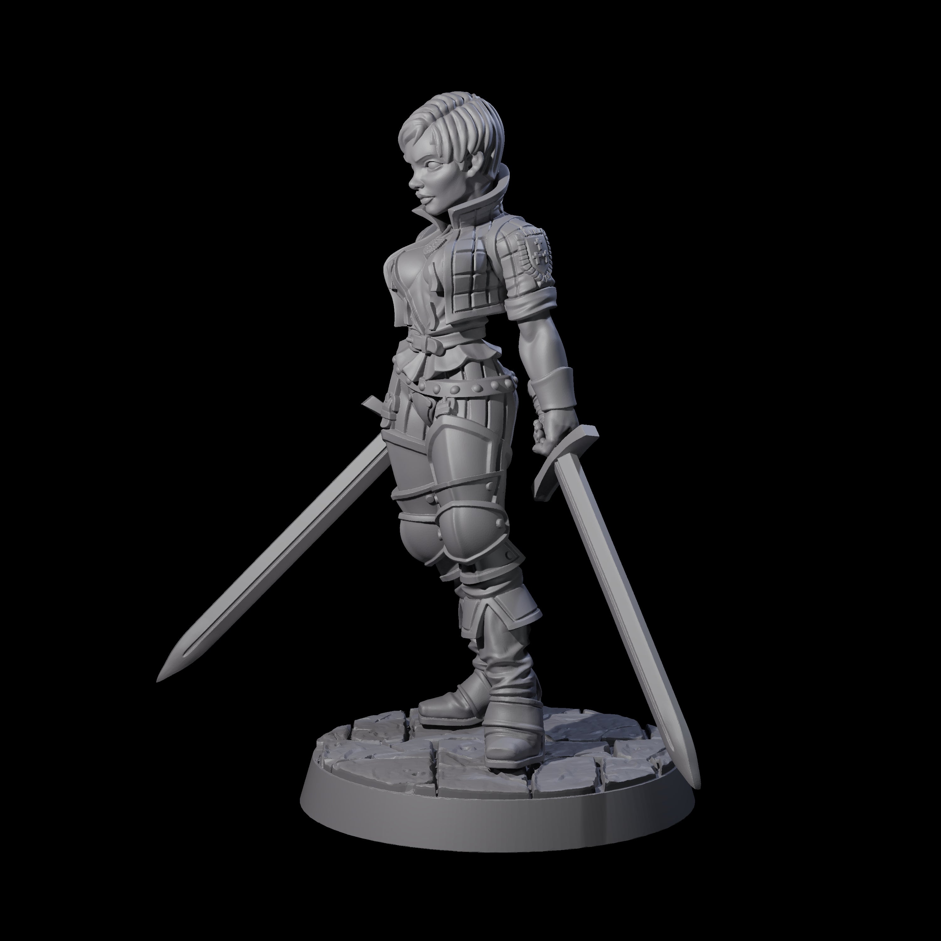 Prepared Duel Sword Fighter Miniature for Dungeons and Dragons, Pathfinder or other TTRPGs