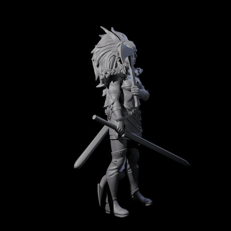 Prepared Female Tiefling Barbarian Miniature for Dungeons and Dragons, Pathfinder or other TTRPGs