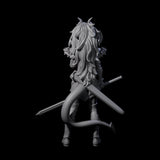 Prepared Female Tiefling Barbarian Miniature for Dungeons and Dragons, Pathfinder or other TTRPGs