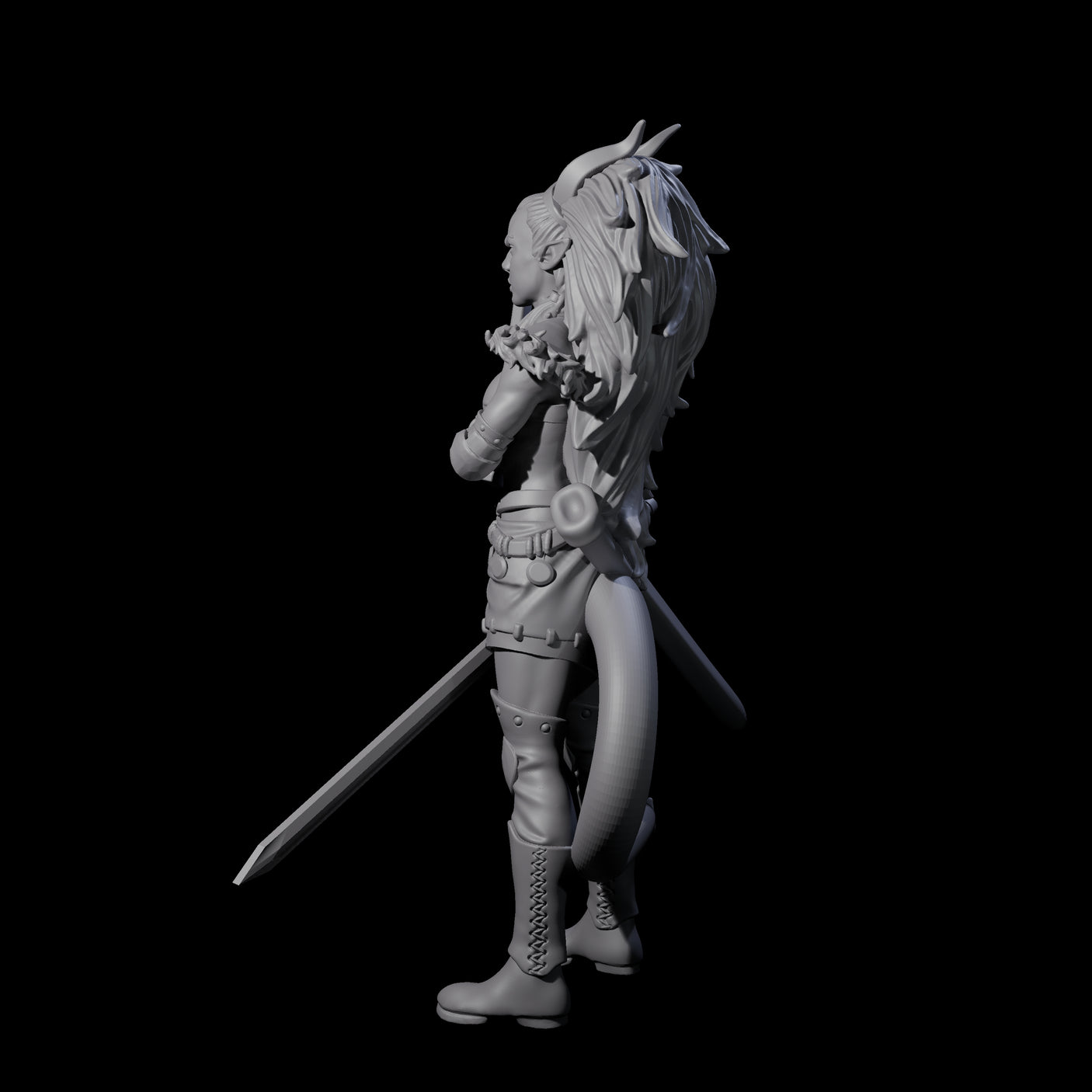 Prepared Female Tiefling Barbarian Miniature for Dungeons and Dragons, Pathfinder or other TTRPGs
