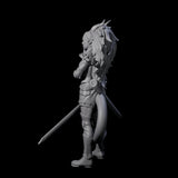 Prepared Female Tiefling Barbarian Miniature for Dungeons and Dragons, Pathfinder or other TTRPGs