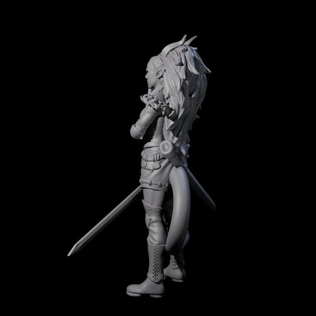Prepared Female Tiefling Barbarian Miniature for Dungeons and Dragons, Pathfinder or other TTRPGs