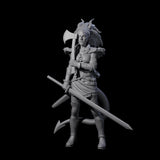 Prepared Female Tiefling Barbarian Miniature for Dungeons and Dragons, Pathfinder or other TTRPGs