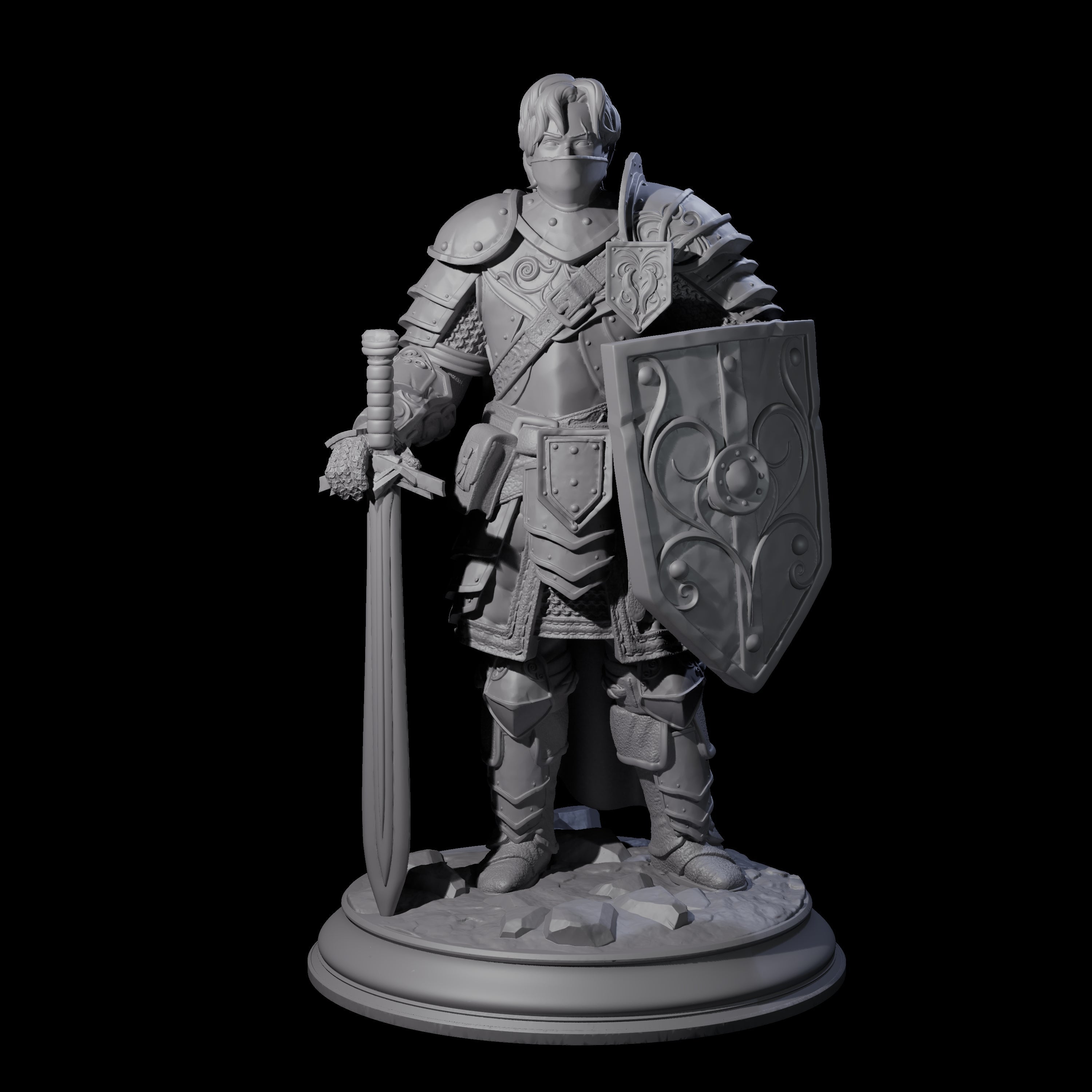 Prepared Young Knight Miniature for Dungeons and Dragons, Pathfinder or other TTRPGs