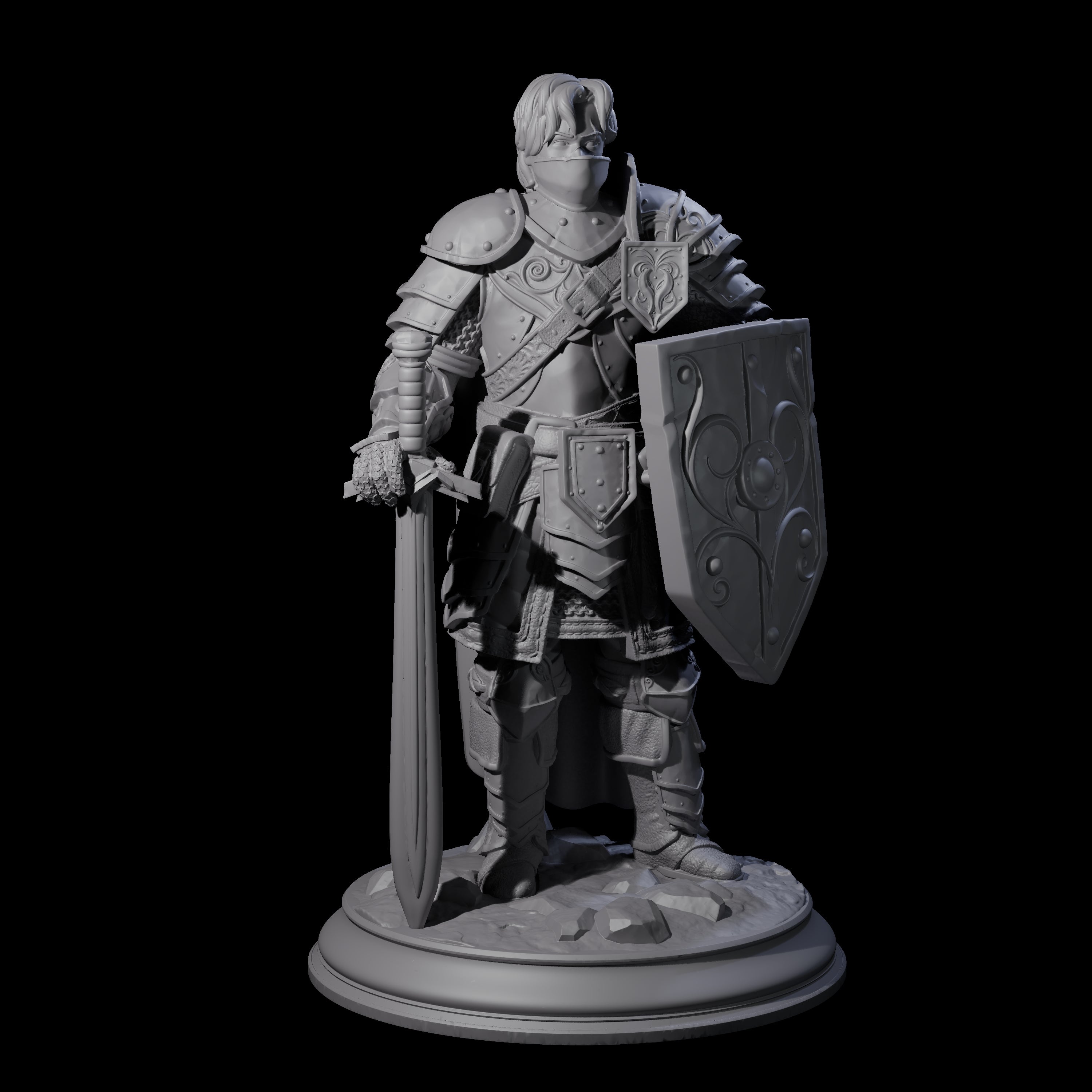 Prepared Young Knight Miniature for Dungeons and Dragons, Pathfinder or other TTRPGs