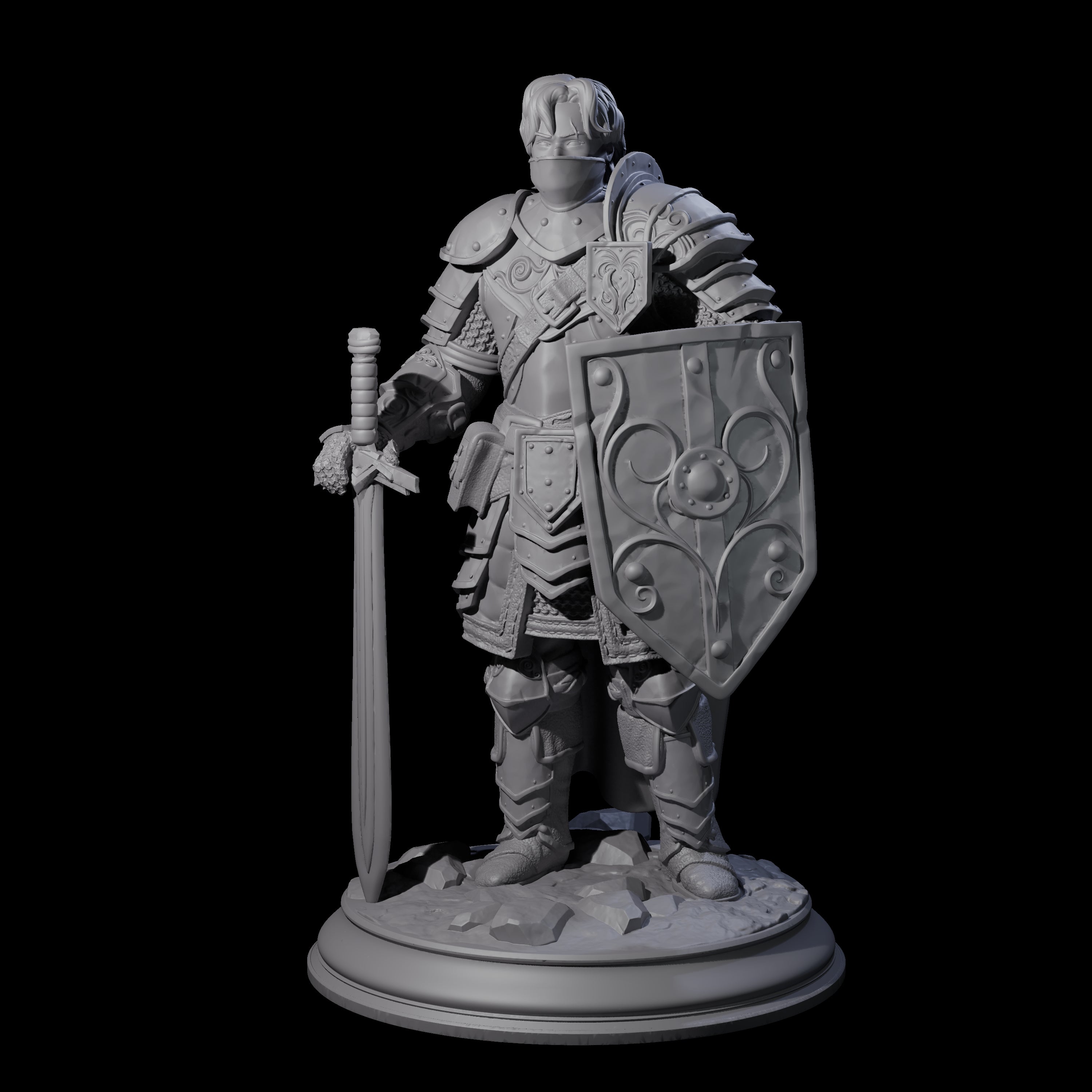 Prepared Young Knight Miniature for Dungeons and Dragons, Pathfinder or other TTRPGs