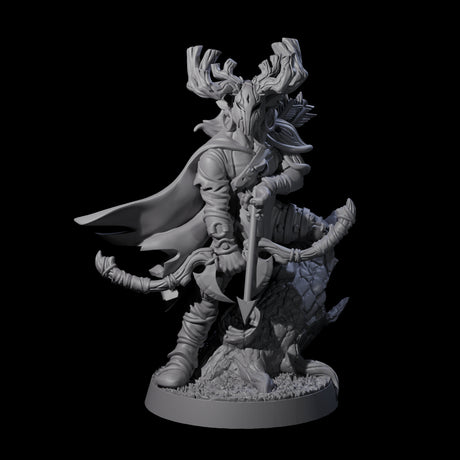 Preparing to Fire Wood Elf with Mask Miniature for Dungeons and Dragons, Pathfinder or other TTRPGs