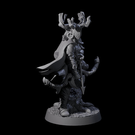 Preparing to Fire Wood Elf with Mask Miniature for Dungeons and Dragons, Pathfinder or other TTRPGs