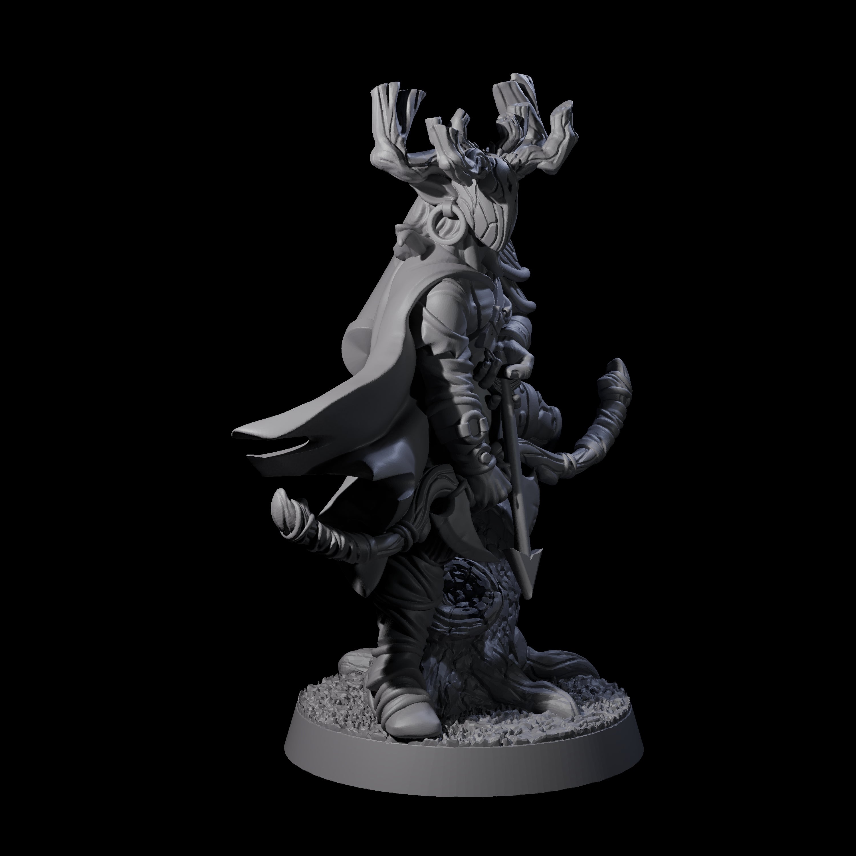 Preparing to Fire Wood Elf with Mask Miniature for Dungeons and Dragons, Pathfinder or other TTRPGs