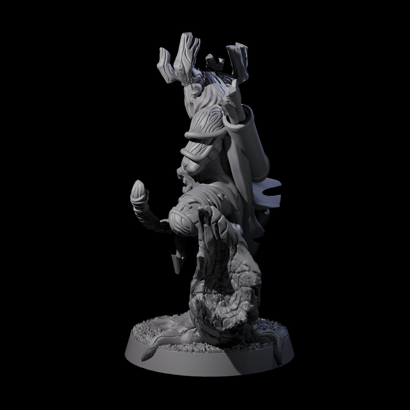 Preparing to Fire Wood Elf with Mask Miniature for Dungeons and Dragons, Pathfinder or other TTRPGs