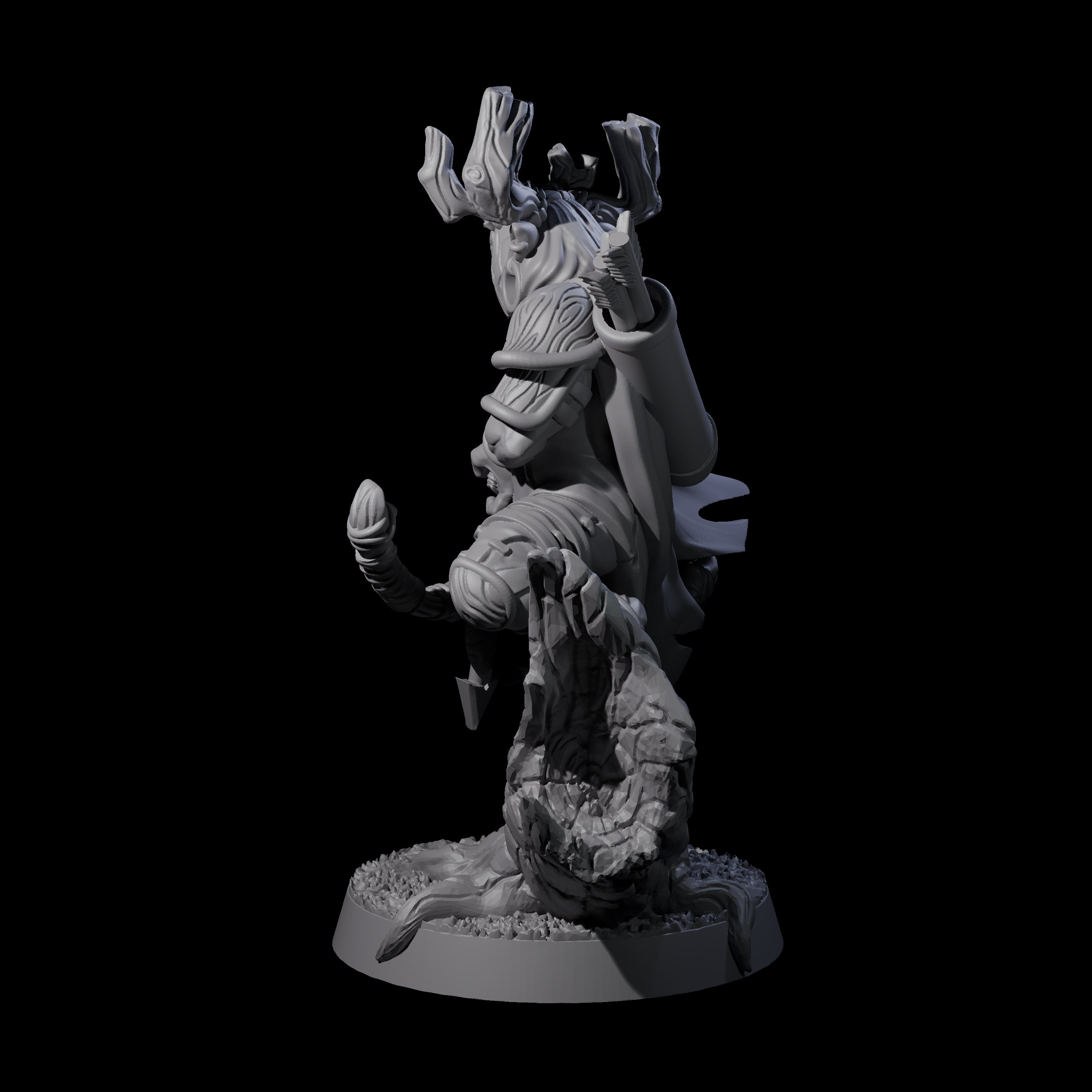 Preparing to Fire Wood Elf with Mask Miniature for Dungeons and Dragons, Pathfinder or other TTRPGs