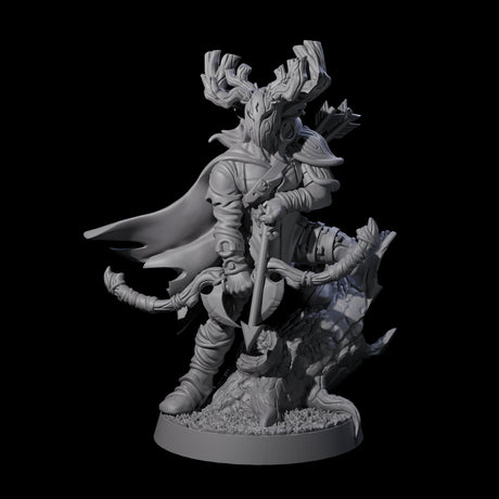Preparing to Fire Wood Elf with Mask Miniature for Dungeons and Dragons, Pathfinder or other TTRPGs