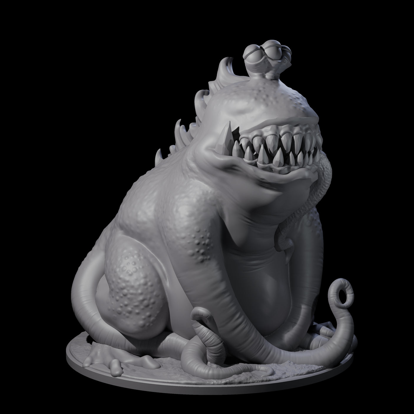 Pretty Dumb Froghemoth Behemoth Miniature for Dungeons and Dragons, Pathfinder or other TTRPGs