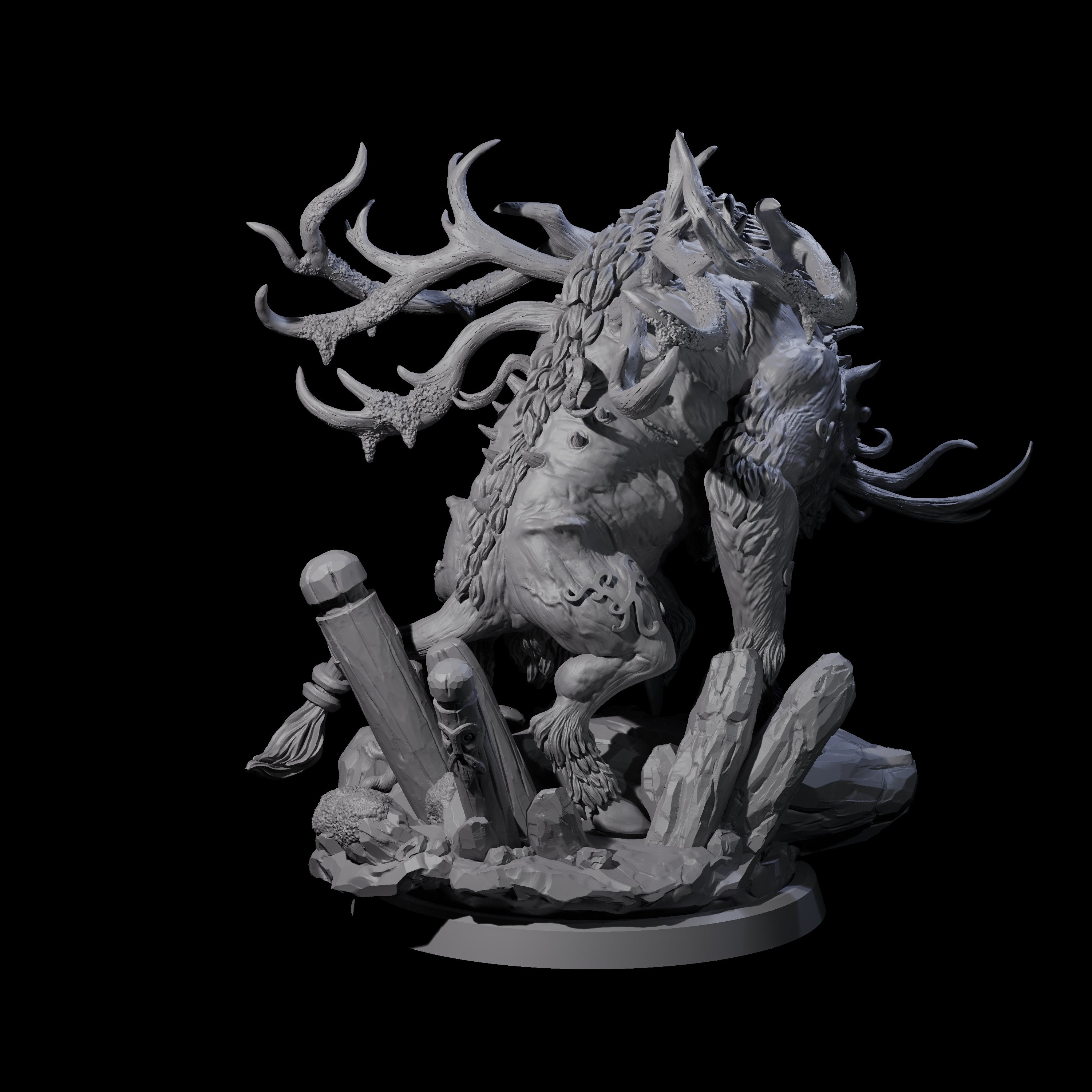 Primal Forest Beast of the Green Wastes A Miniature for Dungeons and Dragons, Pathfinder or other TTRPGs