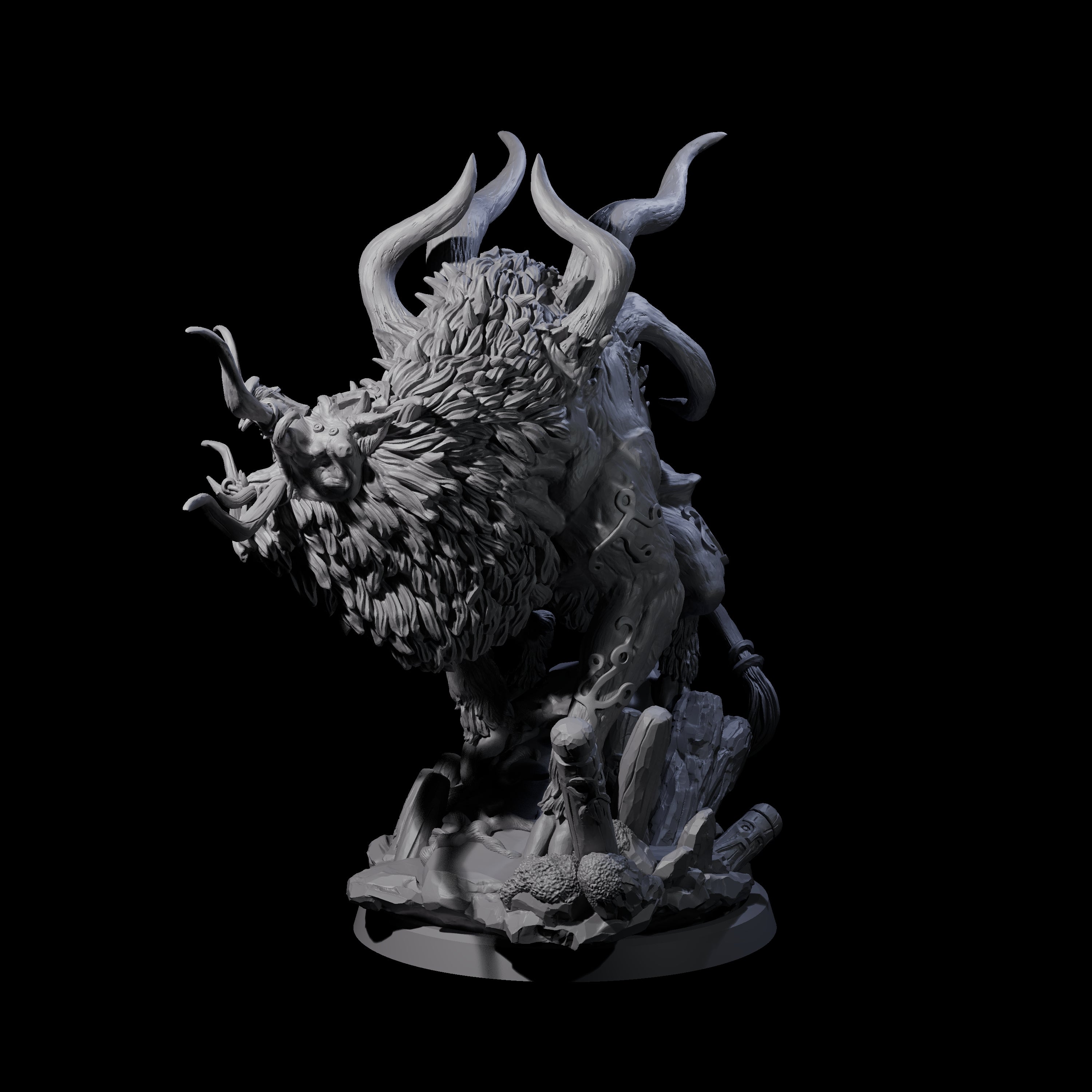 Primal Forest Beast of the Green Wastes B Miniature for Dungeons and Dragons, Pathfinder or other TTRPGs