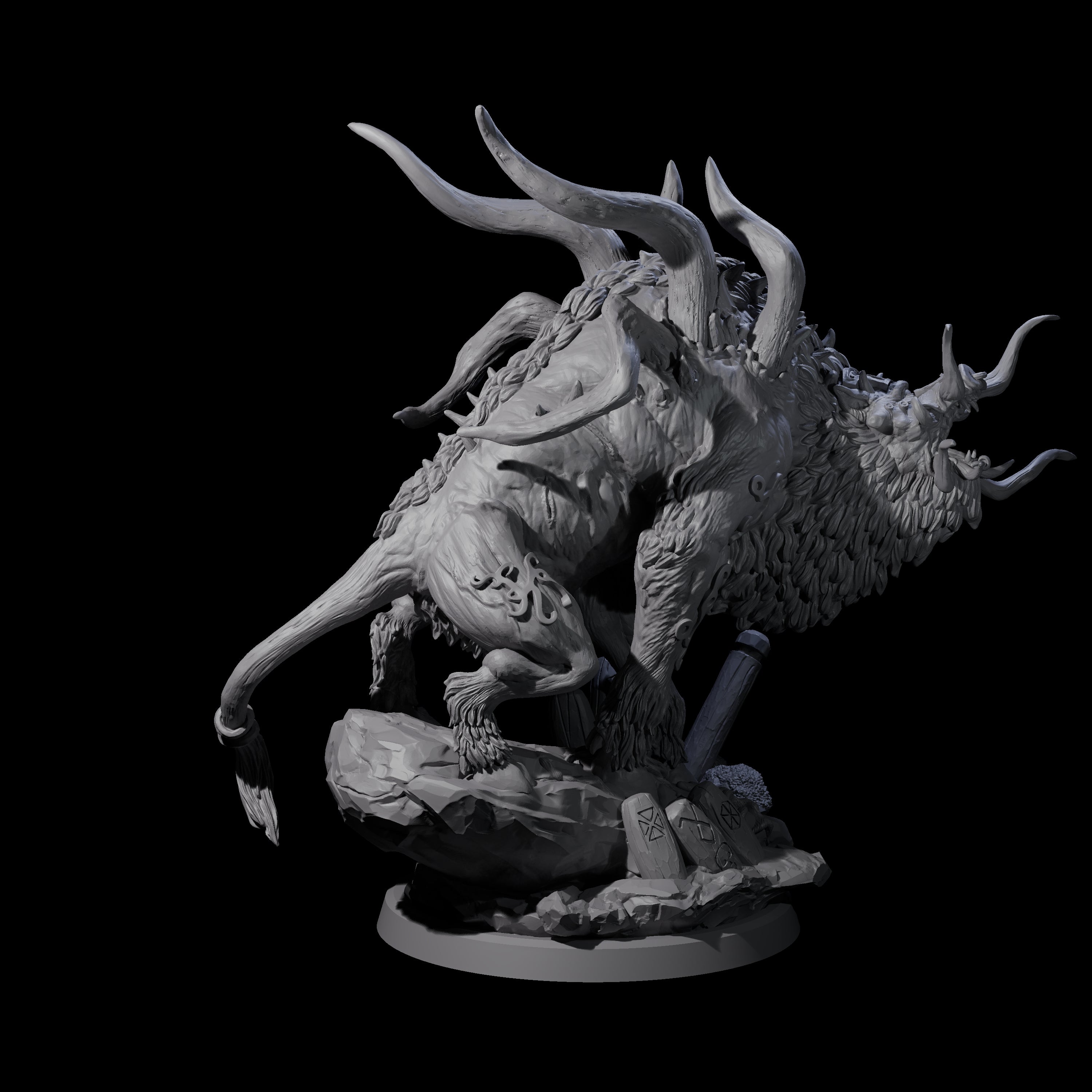 Primal Forest Beast of the Green Wastes B Miniature for Dungeons and Dragons, Pathfinder or other TTRPGs