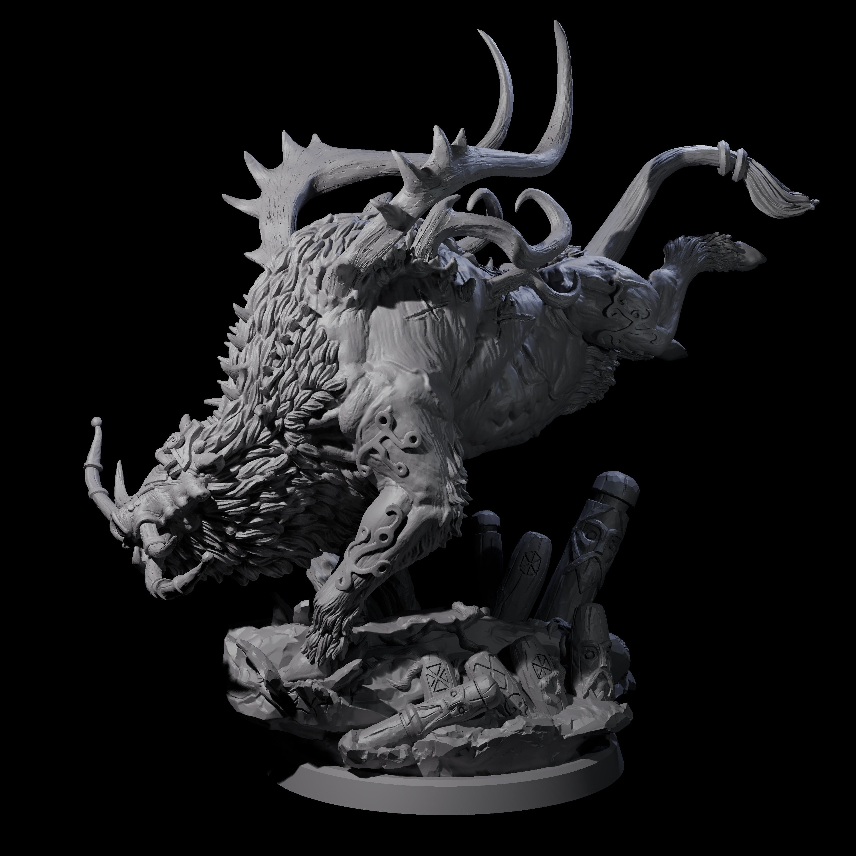 Primal Forest Beast of the Green Wastes C Miniature for Dungeons and Dragons, Pathfinder or other TTRPGs