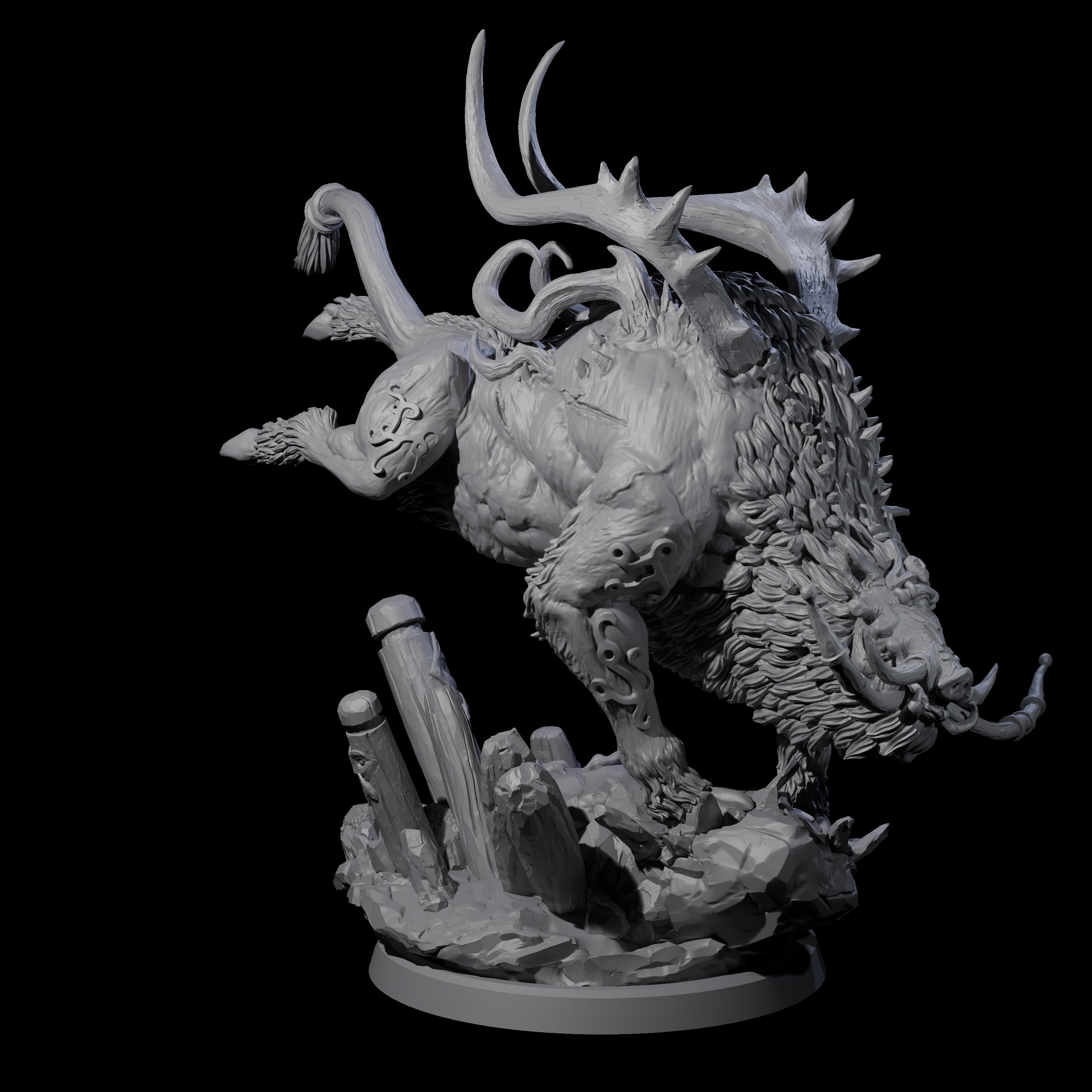 Primal Forest Beast of the Green Wastes C Miniature for Dungeons and Dragons, Pathfinder or other TTRPGs