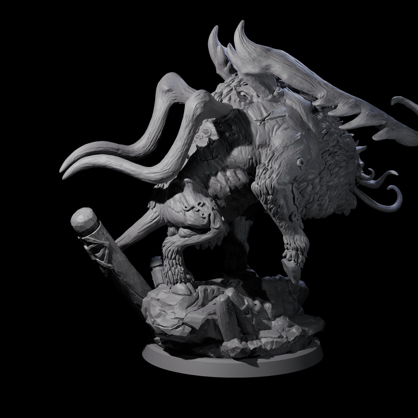Primal Forest Beast of the Green Wastes D Miniature for Dungeons and Dragons, Pathfinder or other TTRPGs