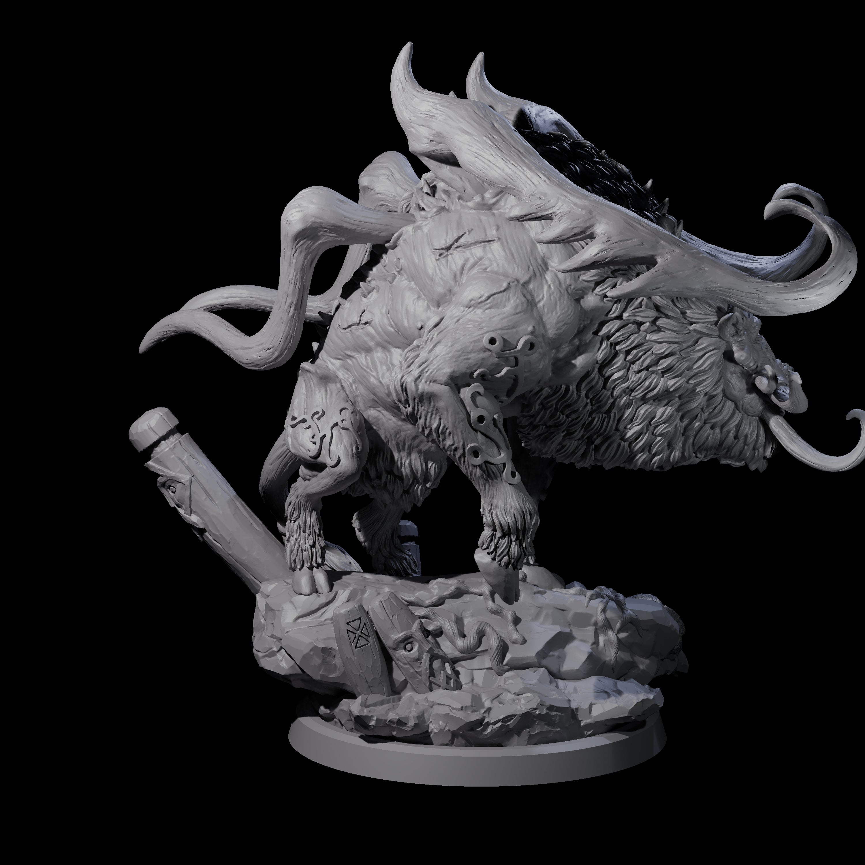 Primal Forest Beast of the Green Wastes D Miniature for Dungeons and Dragons, Pathfinder or other TTRPGs
