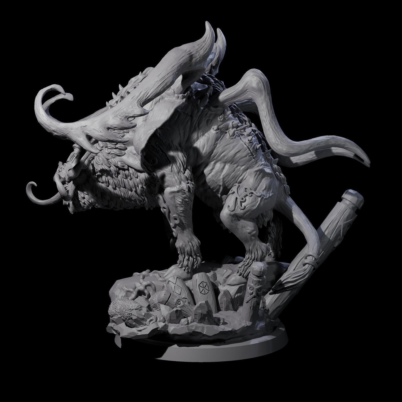 Primal Forest Beast of the Green Wastes D Miniature for Dungeons and Dragons, Pathfinder or other TTRPGs