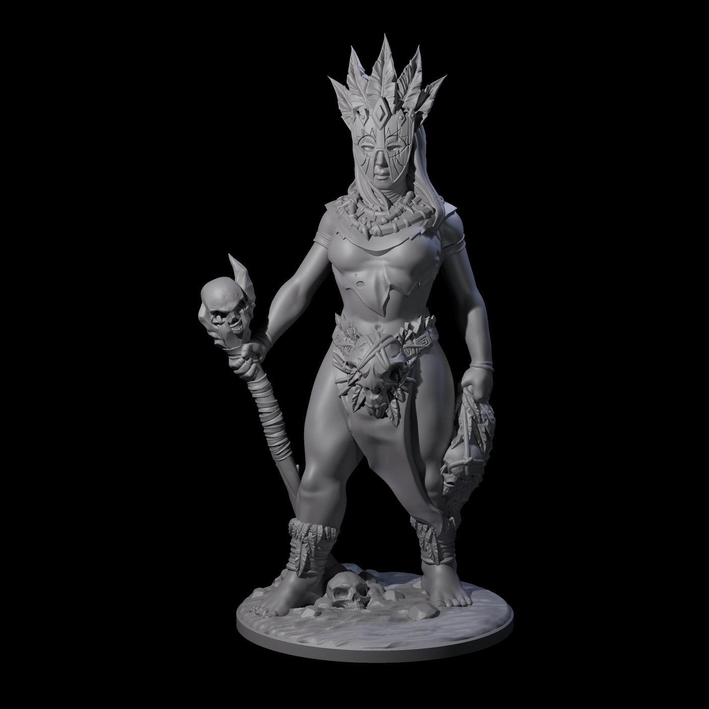 Primal Human Ritualist Miniature for Dungeons and Dragons, Pathfinder or other TTRPGs