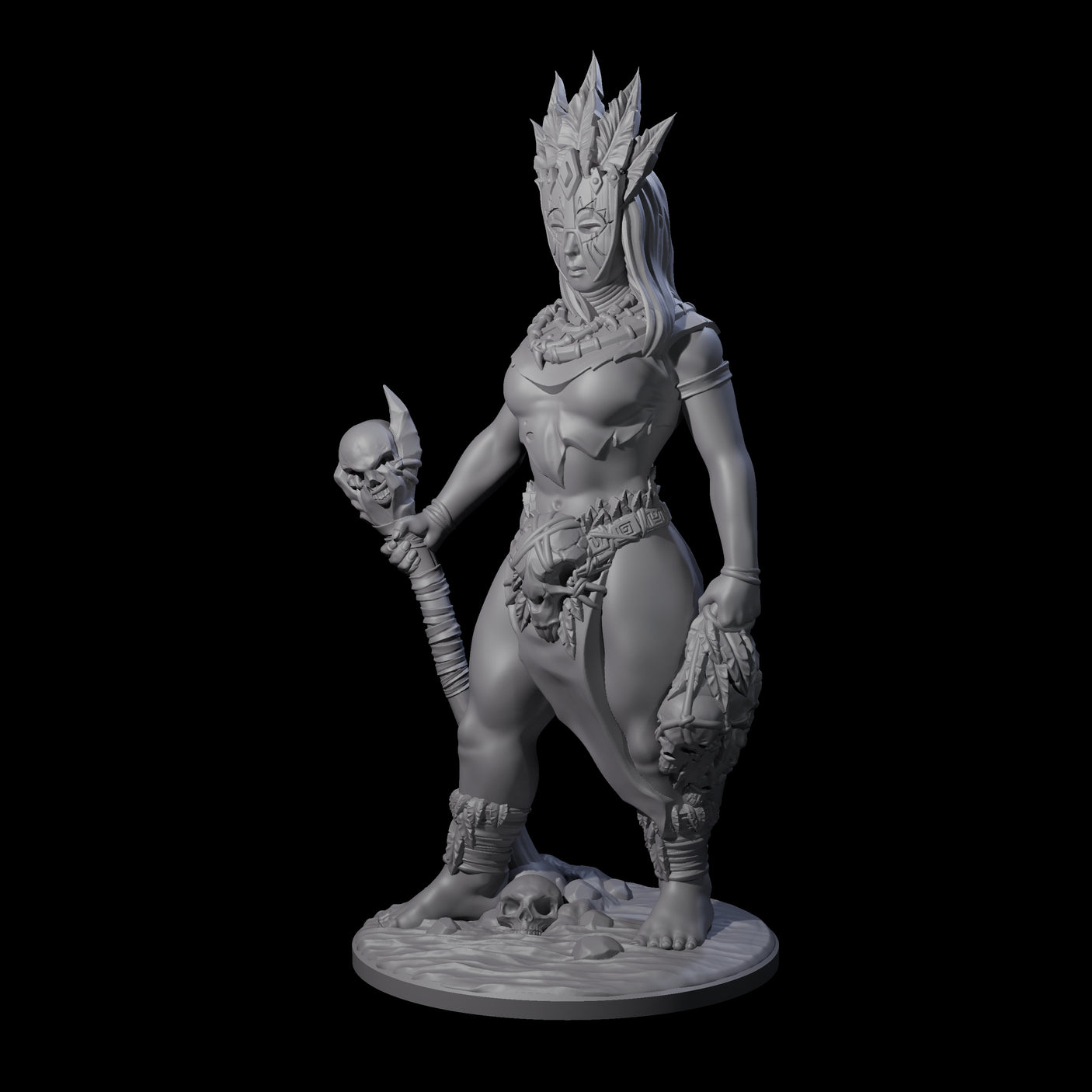Primal Human Ritualist Miniature for Dungeons and Dragons, Pathfinder or other TTRPGs