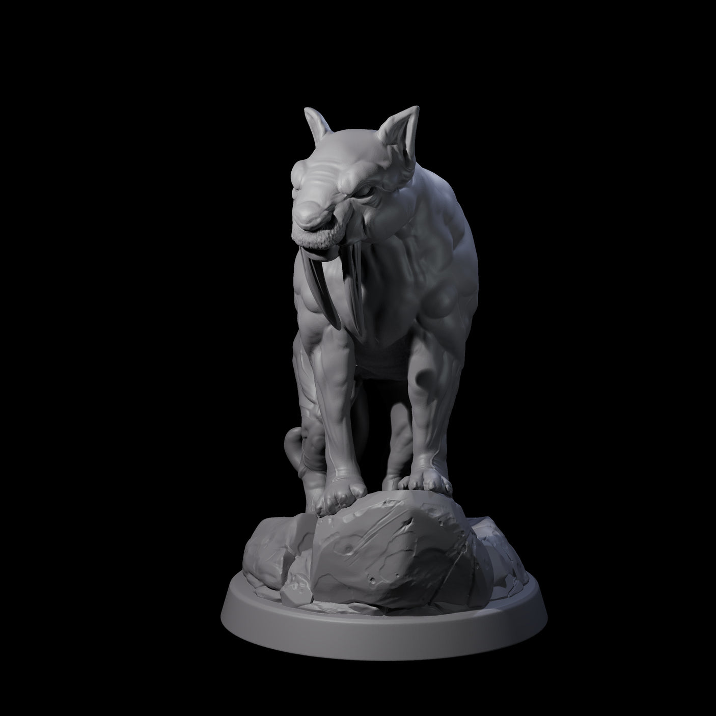 Primal Sabertooth Predator Miniature for Dungeons and Dragons, Pathfinder or other TTRPGs
