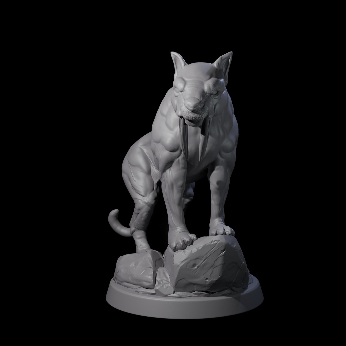 Primal Sabertooth Predator Miniature for Dungeons and Dragons, Pathfinder or other TTRPGs
