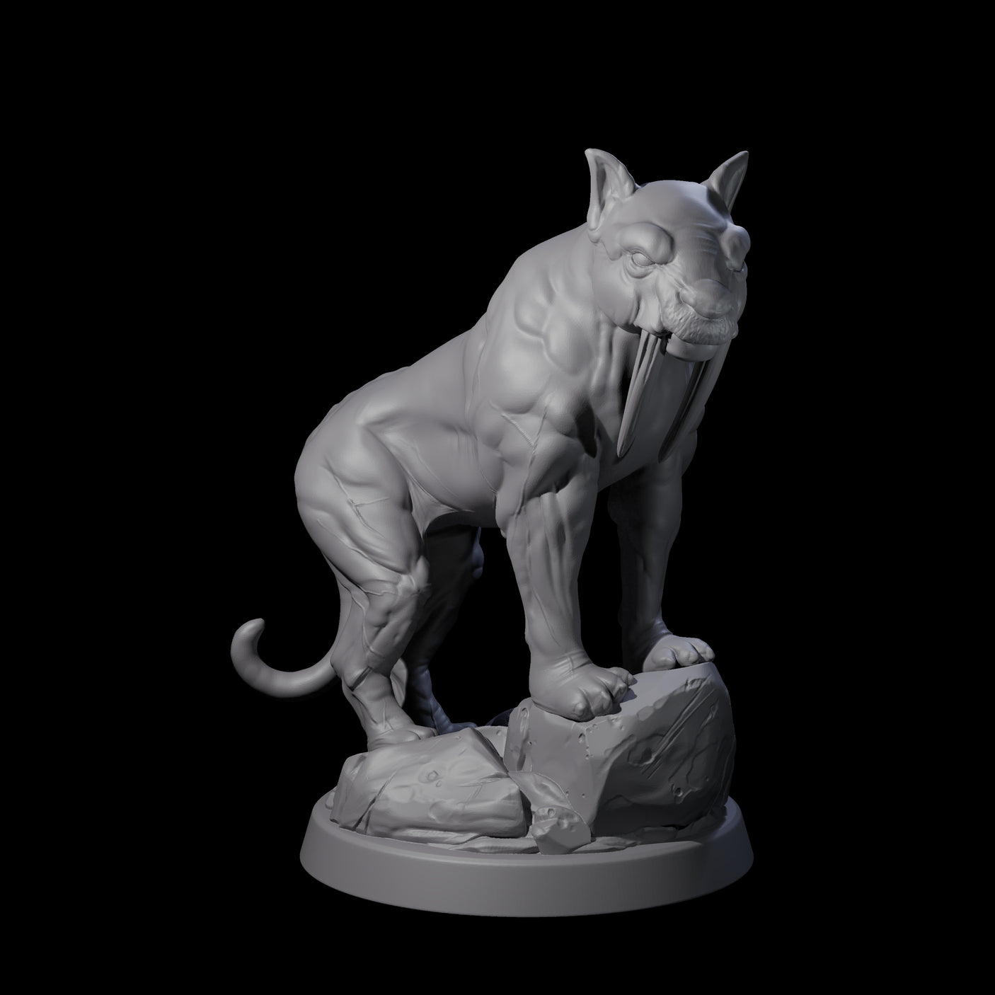 Primal Sabertooth Predator Miniature for Dungeons and Dragons, Pathfinder or other TTRPGs