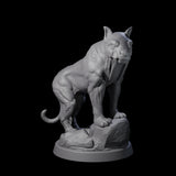 Primal Sabertooth Predator Miniature for Dungeons and Dragons, Pathfinder or other TTRPGs