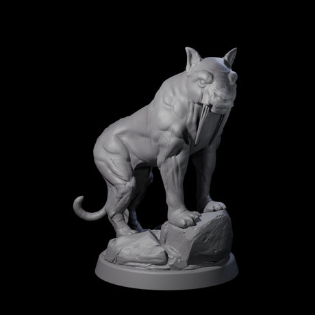 Primal Sabertooth Predator Miniature for Dungeons and Dragons, Pathfinder or other TTRPGs