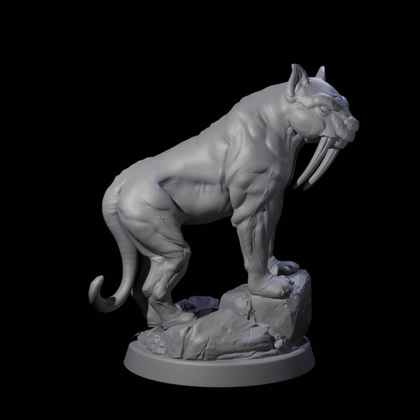 Primal Sabertooth Predator Miniature for Dungeons and Dragons, Pathfinder or other TTRPGs