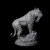 Primal Sabertooth Predator Miniature for Dungeons and Dragons, Pathfinder or other TTRPGs