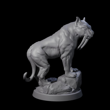 Primal Sabertooth Predator Miniature for Dungeons and Dragons, Pathfinder or other TTRPGs