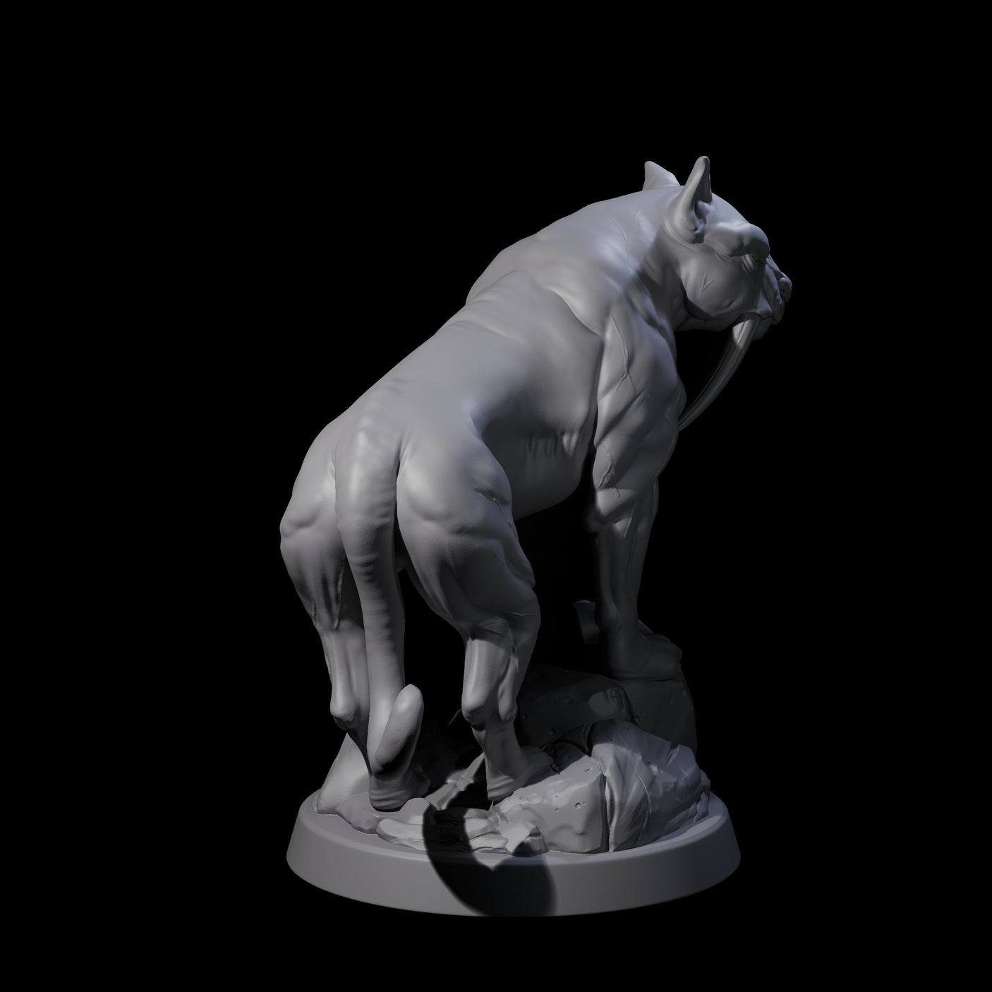 Primal Sabertooth Predator Miniature for Dungeons and Dragons, Pathfinder or other TTRPGs