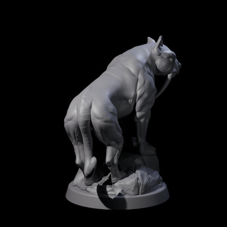 Primal Sabertooth Predator Miniature for Dungeons and Dragons, Pathfinder or other TTRPGs
