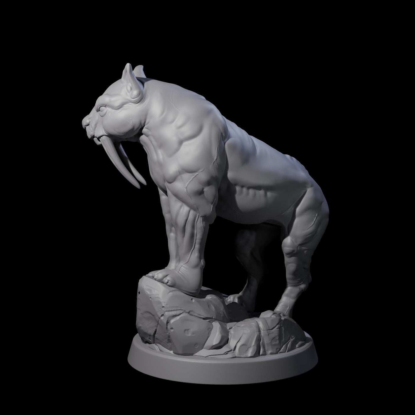 Primal Sabertooth Predator Miniature for Dungeons and Dragons, Pathfinder or other TTRPGs