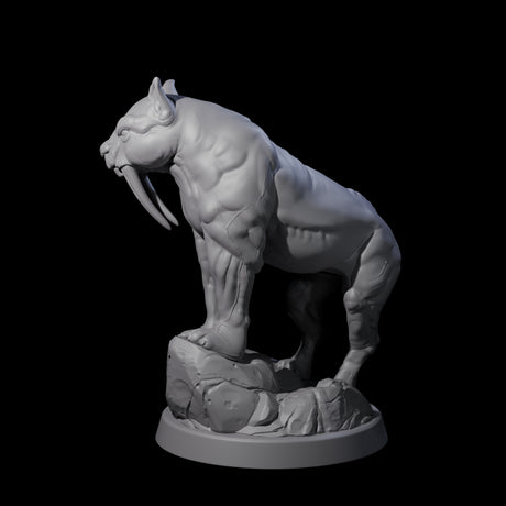Primal Sabertooth Predator Miniature for Dungeons and Dragons, Pathfinder or other TTRPGs