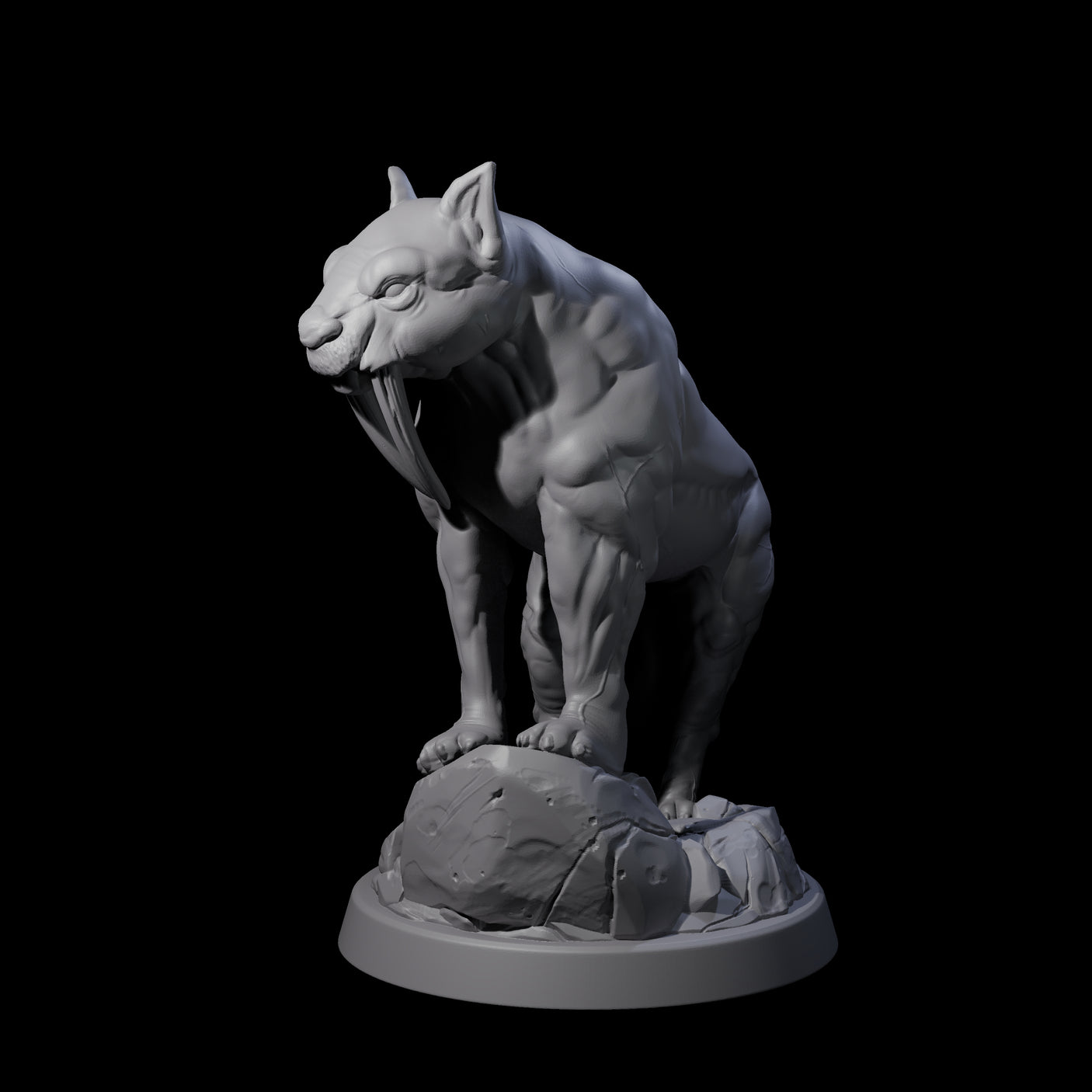 Primal Sabertooth Predator Miniature for Dungeons and Dragons, Pathfinder or other TTRPGs