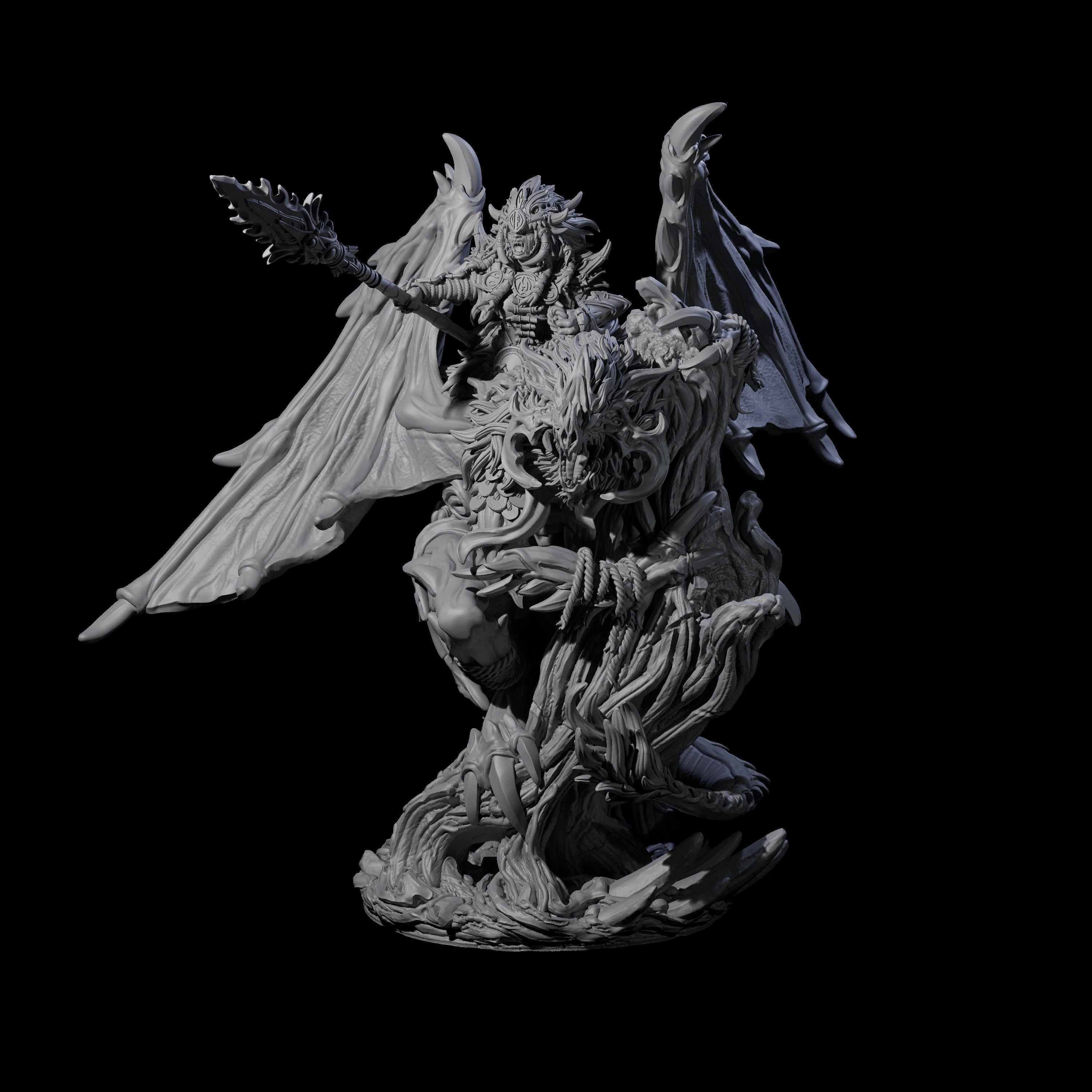 Primal Vampire and Dire Bat Miniature for Dungeons and Dragons, Pathfinder or other TTRPGs
