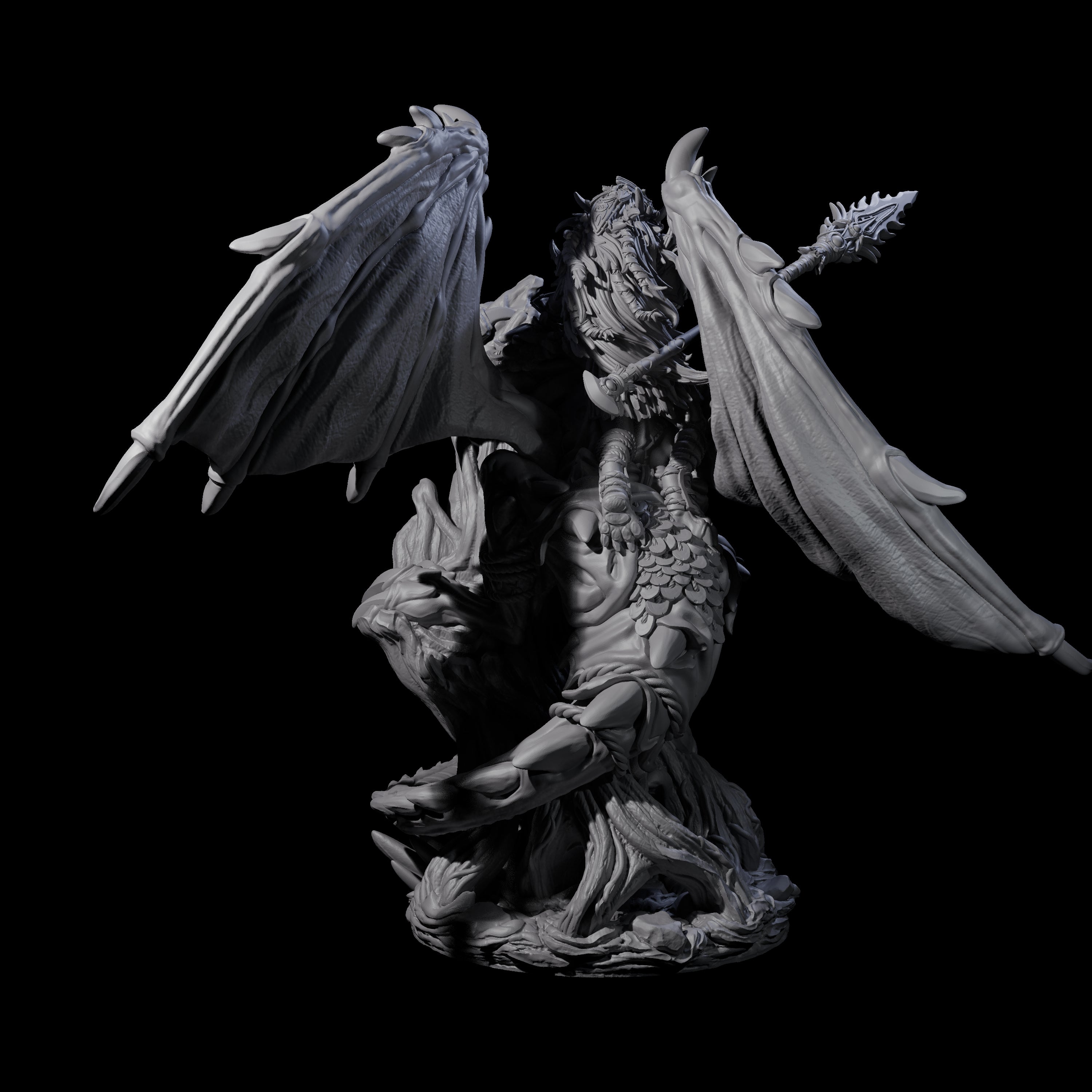 Primal Vampire and Dire Bat Miniature for Dungeons and Dragons, Pathfinder or other TTRPGs