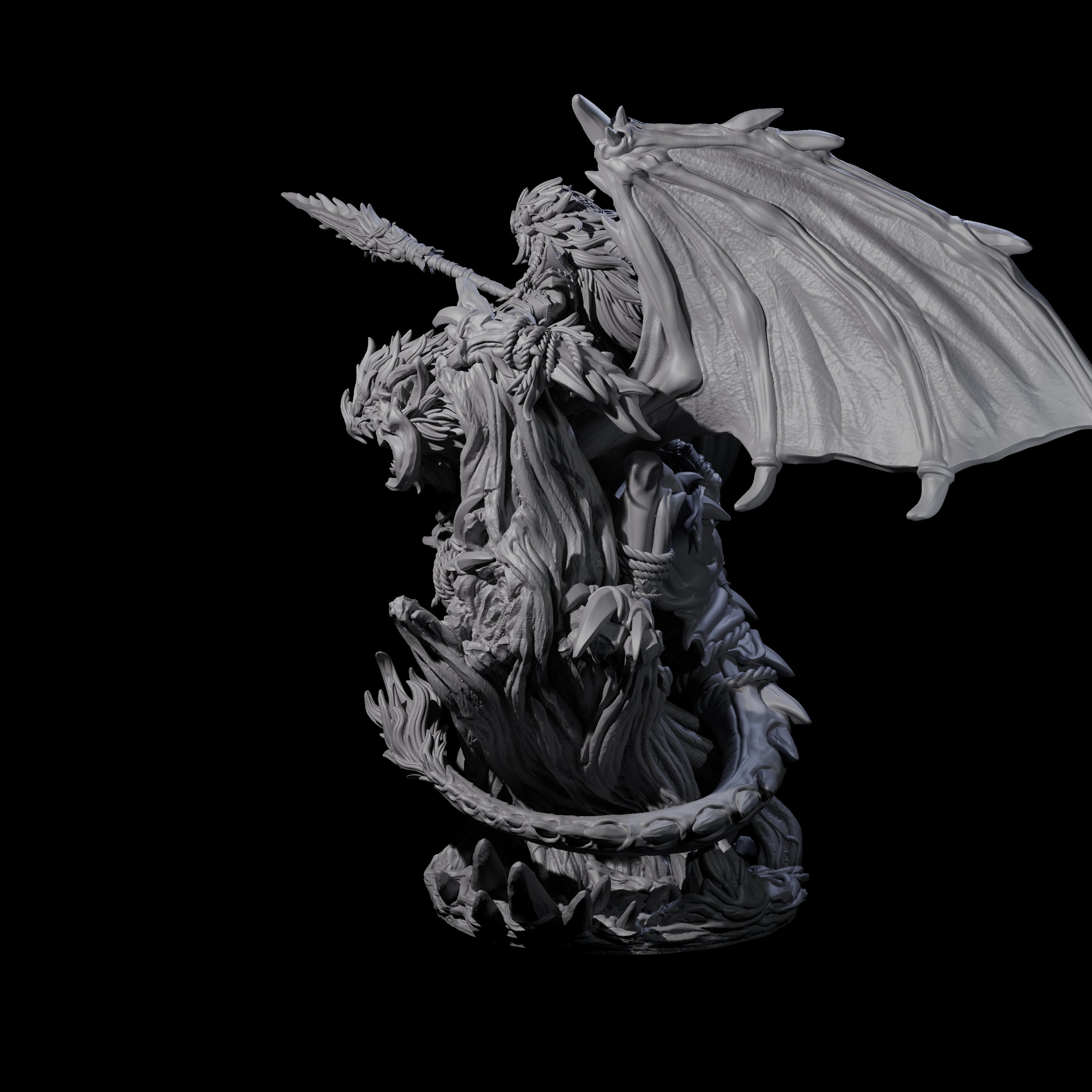 Primal Vampire and Dire Bat Miniature for Dungeons and Dragons, Pathfinder or other TTRPGs