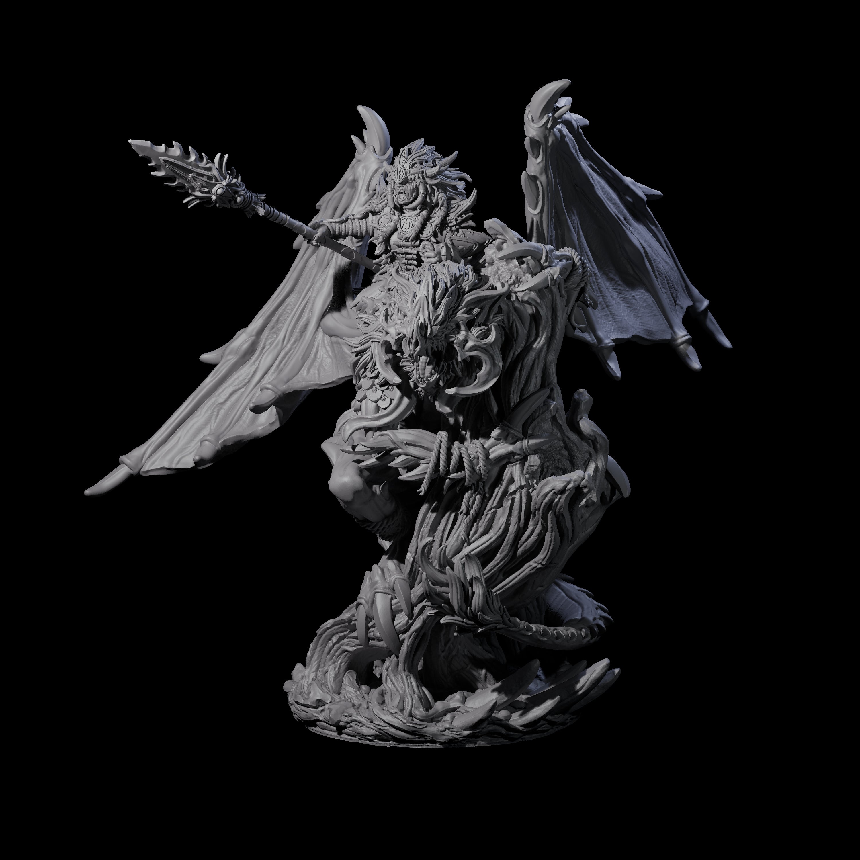 Primal Vampire and Dire Bat Miniature for Dungeons and Dragons, Pathfinder or other TTRPGs