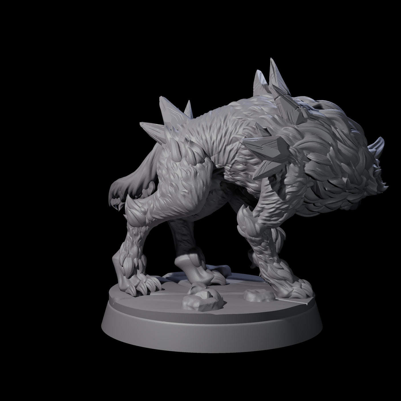 Primordial Direwolf B Miniature for Dungeons and Dragons, Pathfinder or other TTRPGs
