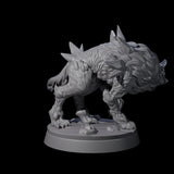 Primordial Direwolf B Miniature for Dungeons and Dragons, Pathfinder or other TTRPGs