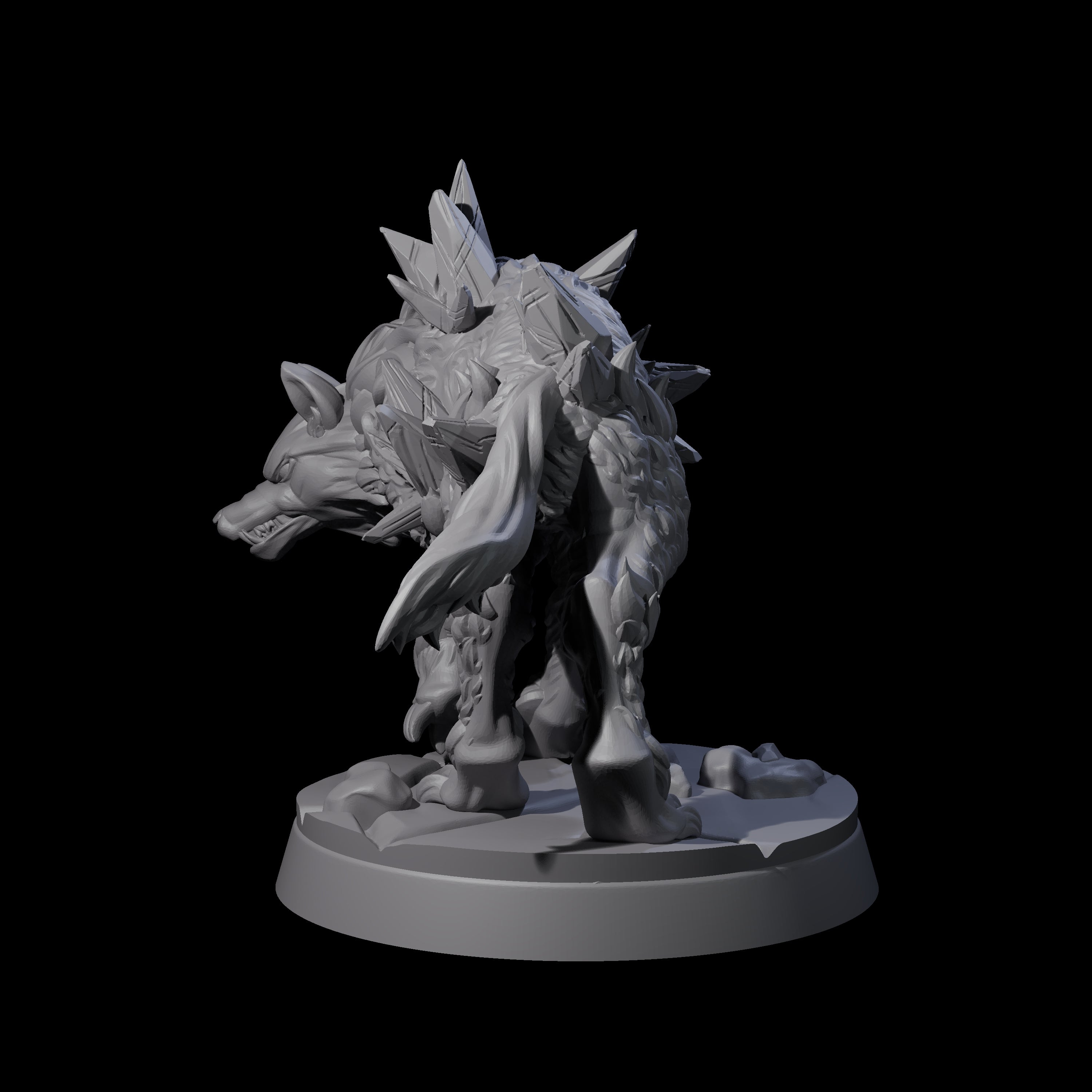 Primordial Direwolf B Miniature for Dungeons and Dragons, Pathfinder or other TTRPGs
